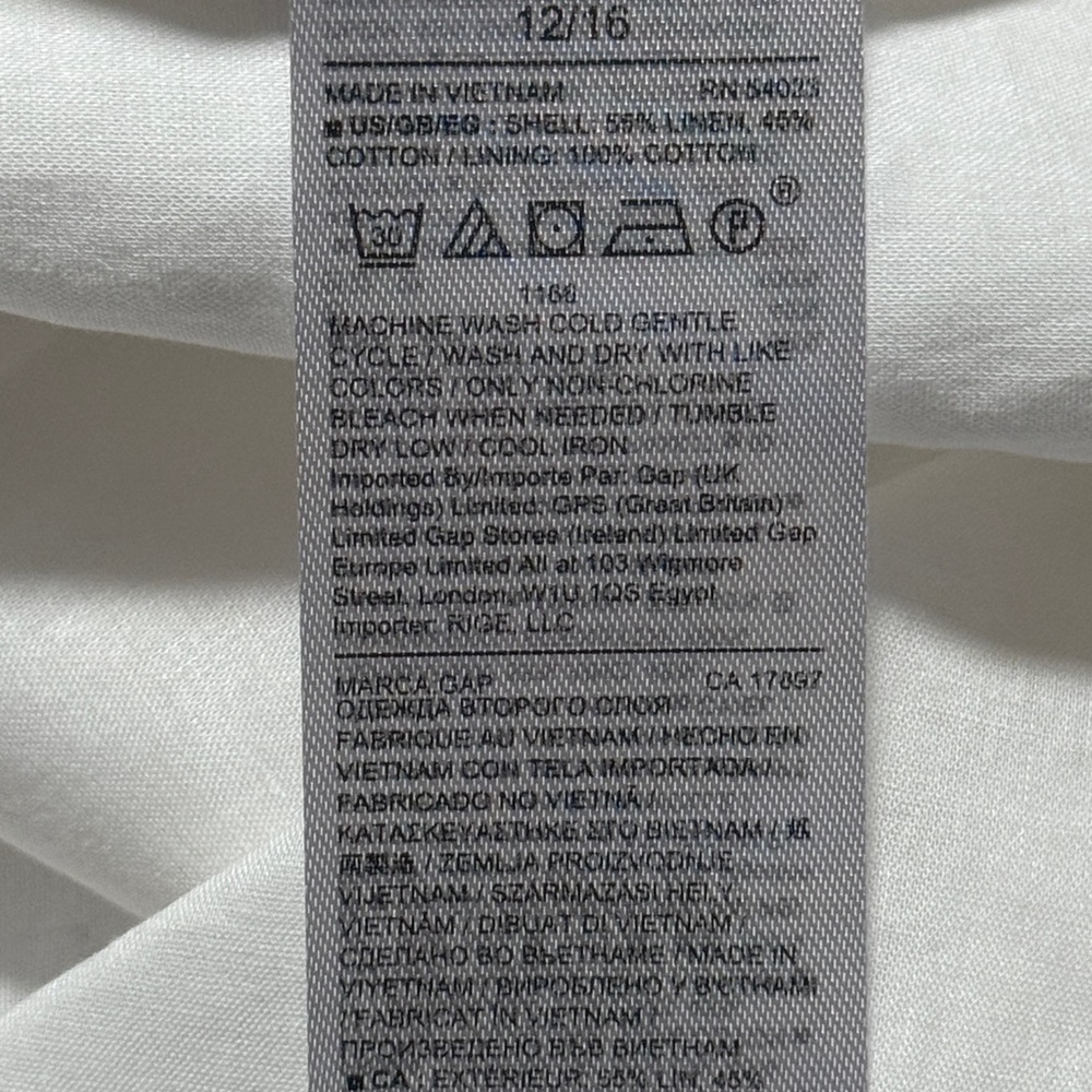 NEW GAP Kimono Sleeve Linen Blend Dress Size 12 Cottagecore Coquette Beach - Picture 7 of 8